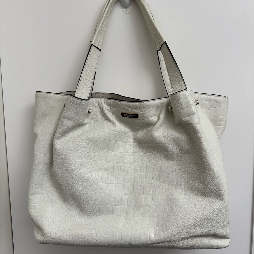 Kate Spade Croc Pattern Leather Tote Bag 